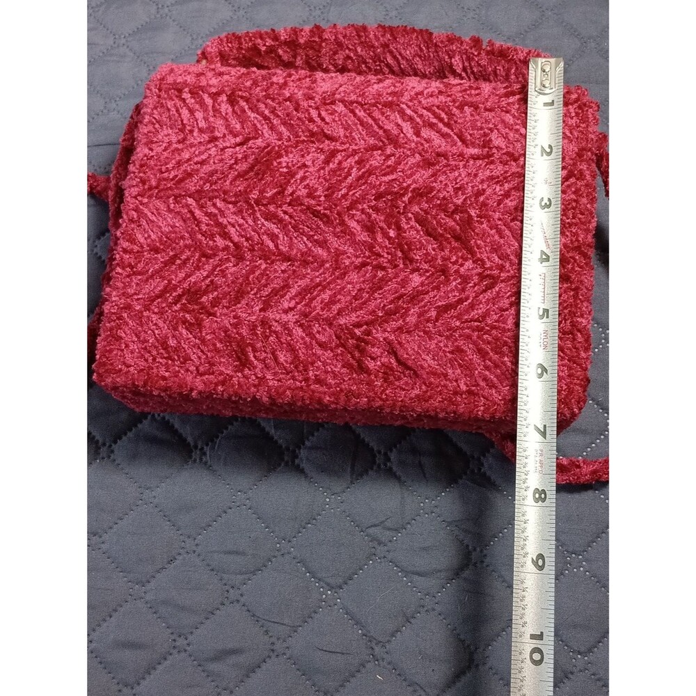 Velvet Textured Bag Color Raspberry - Picture 5 of 5